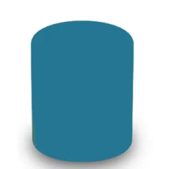 POUF CIRCOLARE DIAM. 42 ALT. 35 CM - AZZURRO - ECOPELLE IGNIFUGA