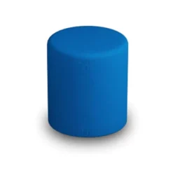POUF CIRCOLARE DIAM. 42 ALT. 46 CM - BLU - ECOPELLE IGNIFUGA