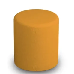 POUF CIRCOLARE DIAM. 42 ALT. 46 CM - GIALLO - ECOPELLE IGNIFUGA