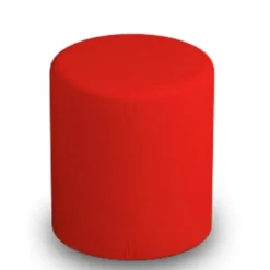 POUF CIRCOLARE DIAM. 42 ALT. 35 CM - ROSSO - ECOPELLE IGNIFUGA