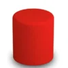 POUF CIRCOLARE DIAM. 42 ALT. 46 CM - ROSSO - ECOPELLE IGNIFUGA