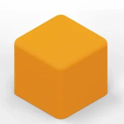 Pouf quadrato 48x48x46H - arancione - ecopelle ignifuga