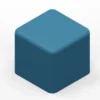POUF QUADRATO 42x42x46H - BLU - ECOPELLE IGNIFUGA