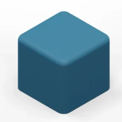 POUF QUADRATO 48x48x46H - BLU - ECOPELLE IGNIFUGA