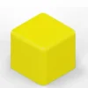 POUF QUADRATO 48x48x46H - GIALLO - ECOPELLE IGNIFUGA