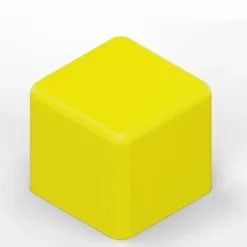 POUF QUADRATO 48x48x46H - GIALLO - ECOPELLE IGNIFUGA