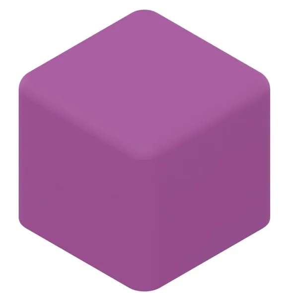POUF QUADRATO 33x33x35H - VIOLA - ECOPELLE IGNIFUGA