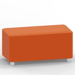 Pouf rettangolare con piedini - Zucca speziata - 82x41x45H
