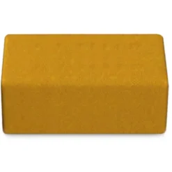 POUF RETTANGOLARE 84x42x46H - GIALLO - ECOPELLE IGNIFUGA