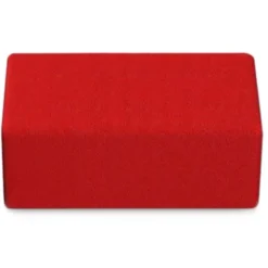 POUF RETTANGOLARE 84x42x46H - ROSSO - ECOPELLE IGNIFUGA