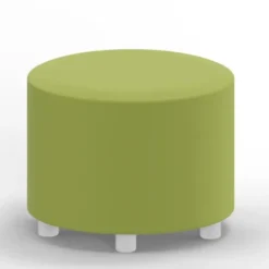 Pouf rotondo con piedini - Verde Pera - 50x50x45H