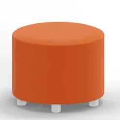 Pouf rotondo con piedini - Zucca speziata - 50x50x45H