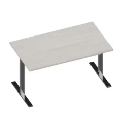 Scrivania Idea+ con gamba a T - Dim. 140x80x76h cm - GRIGIO/TELAIO ARGENTO
