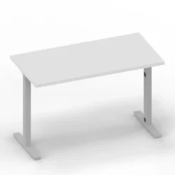 Scrivania Idea+ con gamba a T - 180x80x76h cm - BIANCO/Telaio ARGENTO RAL9006