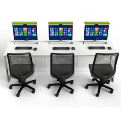 Scrivanie per computer tripla postazione 240x67x74H cm