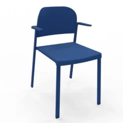Sedia in Polipropilene riciclato con braccioli - H45 - BLU