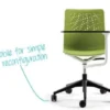 Sedia regolabile su ruote con tavoletta in laminato - BLU