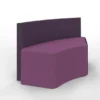 Seduta morbida con schienale medio - 110x42x73h cm - seduta color prugna schienale blu