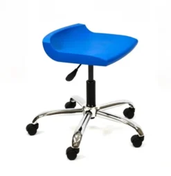 Sgabello basso su ruote Postura Plus (base cromata) - INK BLUE