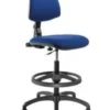 Sgabello girevole con schienale e seduta in tessuto classe B Blu