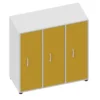 Spogliatoio con ante 100x42,6x102,8H cm 6 posti color giallo