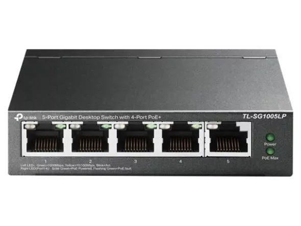 Switch Desktop TP-Link TL-SG1005LP - V1 - unmanaged - 5 x 10/100/1000 (4 PoE+)