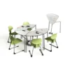6 Tavoli componibili con ruote con angoli a 60° 76H Scrivibili (MFMDF)