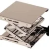 Tavolino Elevatore Acciaio.Piano d'appoggio 20x20cm H da 65-300mm