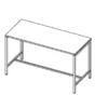 Tavolo alto piano 180x80x107H cm color BIANCO