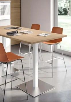 Tavolo Alto 210x100x107H CM - FAGGIO telaio bianco