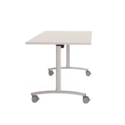 Tavolo Archimede 160x70x72,2H con piano ribaltabile e ruote - BIANCO FSC/Telaio GRIGIO CAM