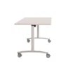 Tavolo Archimede 160x70x74,8H con piano ribaltabile e ruote - BIANCO FSC/Telaio GRIGIO