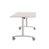 Tavolo Archimede 160x80x74,8H con piano ribaltabile e ruote - BIANCO FSC/Telaio GRIGIO
