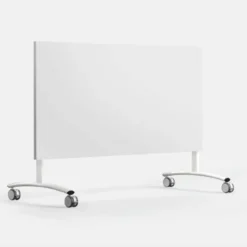Tavolo Archimede 140x80x74,8H con piano ribaltabile e ruote - Bianco telaio grigio