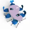 Tavolo collaborativo a fagiolo 165x93x72H - LILAC (Lilla)
