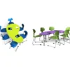 Tavolo collaborativo a fagiolo 165x93x72H - LIME