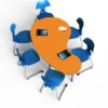 Tavolo collaborativo a fagiolo 165x93x72H - ORANGE (Arancio)