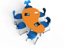 Tavolo collaborativo a fagiolo 165x93x76H - ORANGE (Arancio)