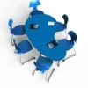 Tavolo collaborativo a fagiolo 165x93x76H - TROPICAL BLUE