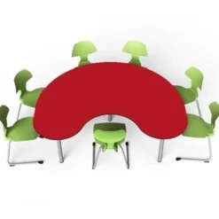 Tavolo collaborativo a ferro di cavallo 180x120x76h - SPECTRUM RED