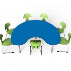 Tavolo collaborativo a ferro di cavallo 180x120x72h - Tropical blue