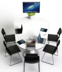 Tavolo collaborativo multimediale a plettro - 6 posti