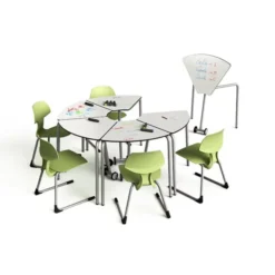 Tavolo componibile con ruote con angoli a 60° 59H Scrivibile (MFMDF)