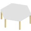 Tavolo esagonale 130x65x46H cm color latte e faggio