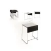 Tavolo impilabile rettangolare JOI 60x53x75H GRIGIO/TELAIO NERO