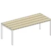 TAVOLO IN LARICE E ACCIAIO CM 140X60X76H