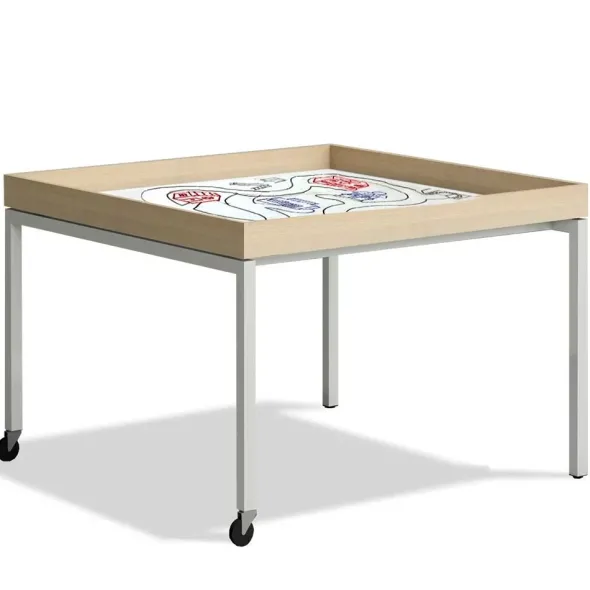 Tavolo per coding 130x130x90h con ruote