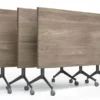 Tavolo pieghevole con ruote 180x80x75H - BIANCO/TELAIO ARGENTO
