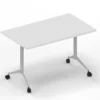 Tavolo pieghevole con ruote 160x80x75H - BIANCO/TELAIO ARGENTO