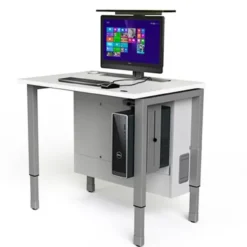 Tavolo porta monitor a scomparsa regolabile in altezza 120x75x74/94H cm